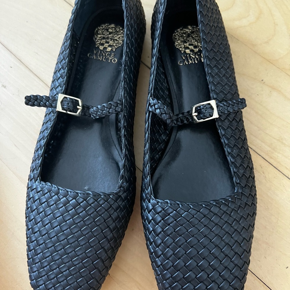 Vince Camuto Black Woven Women's Shoes